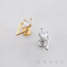 KITE CZ THREADLESS (PUSH IN) 316L SURGICAL STEEL LABRET SET